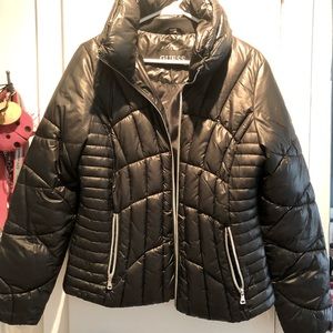Guess Black Quilted Puffer Jacket
